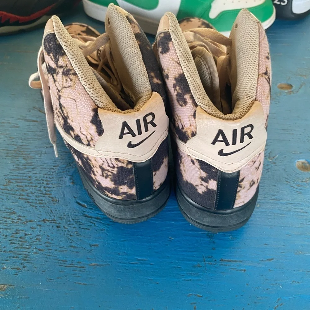 Nike Black and Pink Tie-Dye High Tops Air Force 1